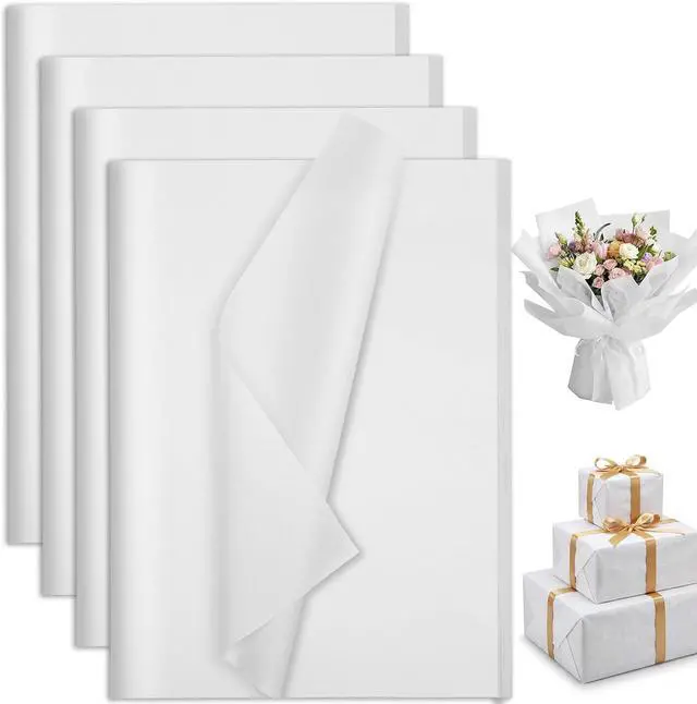 Main image of woric 80 Sheets White Tissue Paper Bulk for Gift Bags & Crafts, 20" x 14"