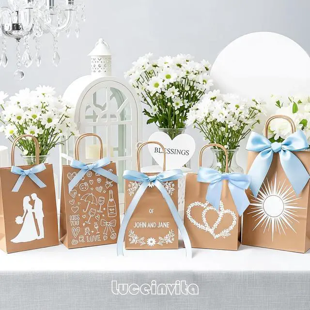 Alt view image 3 of 7 - 2.5" Baby Blue Satin Ribbon Bows (50 Packs)