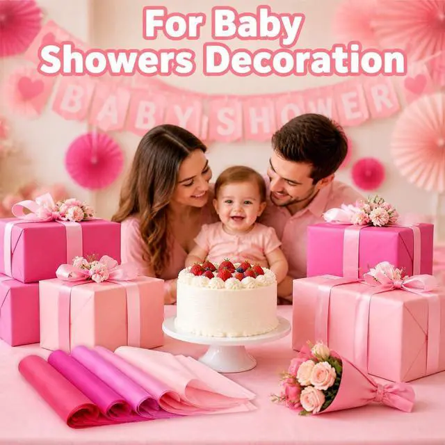 Alt view image 5 of 7 - Assorted Pink & Red Tissue Paper for Gift Bags, 160 Sheets (14 x 20 in), 17gsm, 4 Colors 40 Each, FSC-Certified Wrapping Tissue, Gift Bag Filler & Box Liner for Valentines Day, Weddings & Parties