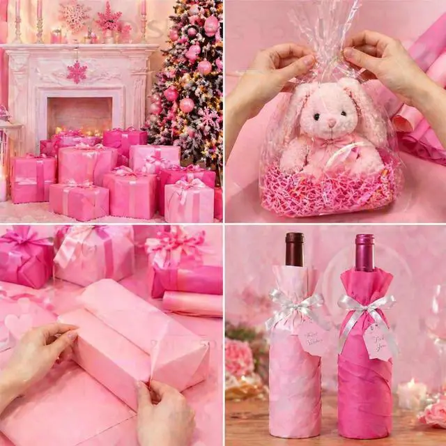Alt view image 7 of 7 - Assorted Pink & Red Tissue Paper for Gift Bags, 160 Sheets (14 x 20 in), 17gsm, 4 Colors 40 Each, FSC-Certified Wrapping Tissue, Gift Bag Filler & Box Liner for Valentines Day, Weddings & Parties