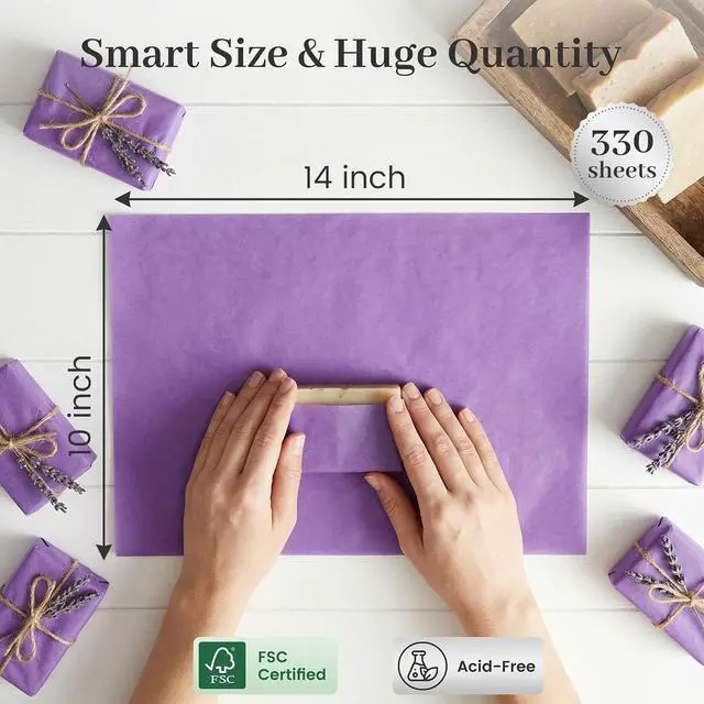 Alt view image 4 of 7 - Koogel 330 Sheets Purple Tissue Paper, 14 X 10 inches