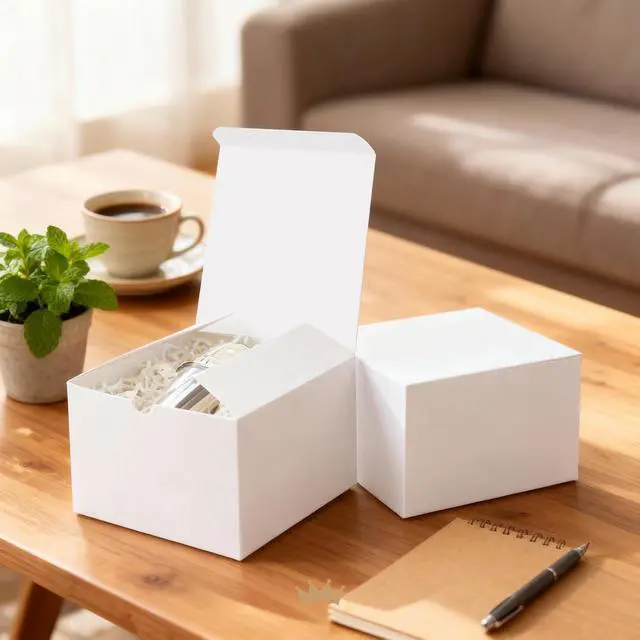 Alt view image 4 of 7 - PACKQUEEN 10 White Gift Boxes 6x6x4 Inch, Small Gift Boxes Bulks with Lids
