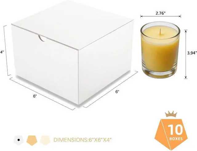 Alt view image 5 of 7 - PACKQUEEN 10 White Gift Boxes 6x6x4 Inch, Small Gift Boxes Bulks with Lids