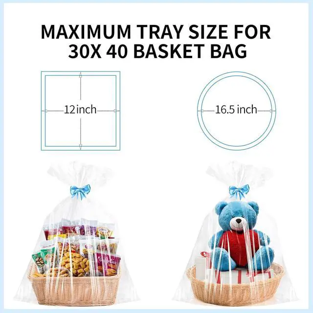 Alt view image 3 of 6 - woric Large Cellophane Bags 30x40 Inch Clear Cellophane Wrap 6PCS