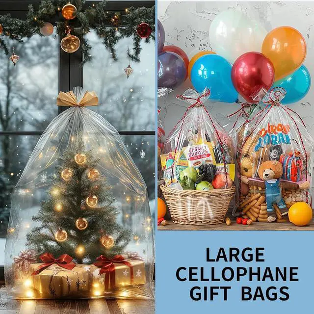 Alt view image 6 of 6 - woric Large Cellophane Bags 30x40 Inch Clear Cellophane Wrap 6PCS