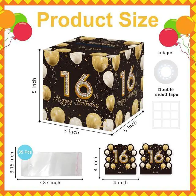 Alt view image 2 of 7 - Azbuk 16th Birthday Surprise Gift Box 16th Birthday Gifts for Girls Boys