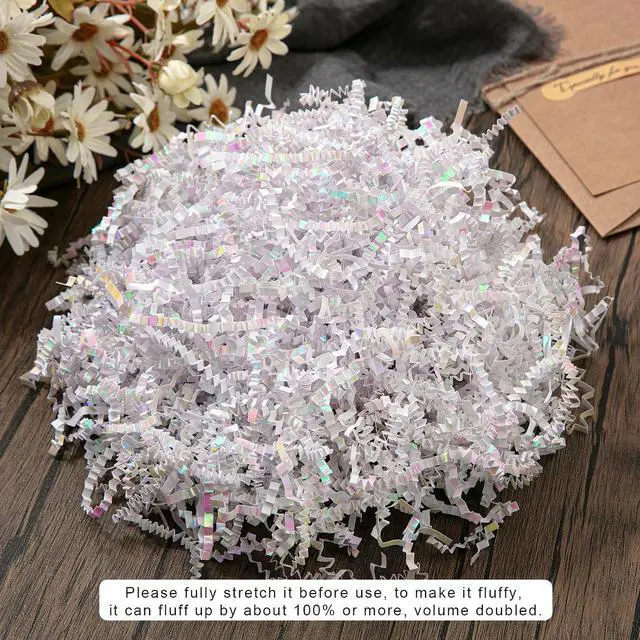 Alt view image 4 of 5 - Mefleet 1/2 LB Crinkle Paper Filler Diamond White 8 oz Shredded Paper