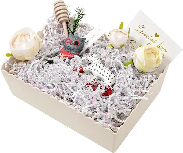 Alt view image 5 of 5 - Mefleet 1/2 LB Crinkle Paper Filler Diamond White 8 oz Shredded Paper