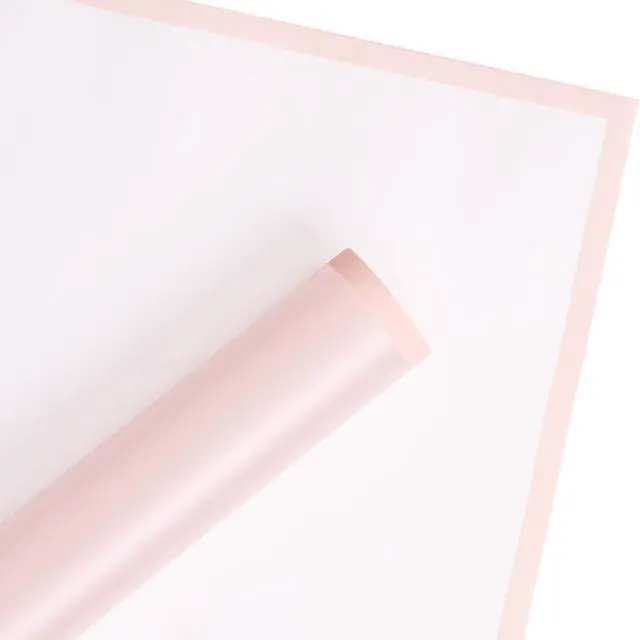 Alt view image 4 of 7 - WRAPAHOLIC 20 Sheets Flower Wrapping Paper - 22.4 x 22.4 inch Pink Border Water-Resistant Floral Bouquet Wrapping Paper, Florist Supplies Packaging Paper for Wedding Birthday Gift DIY