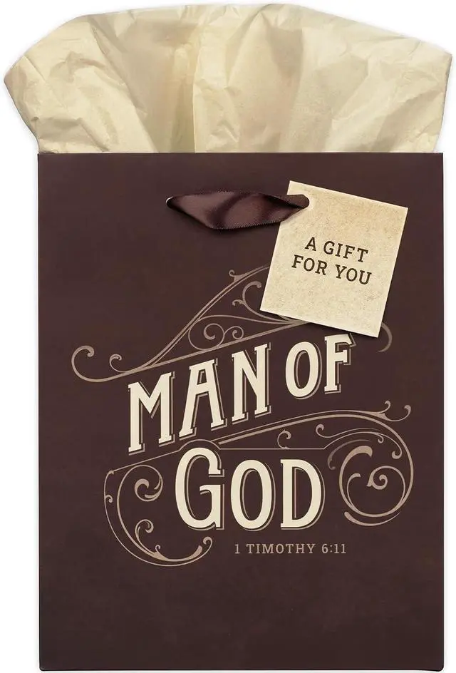 Main image of Christian Art Gifts Medium Gift Bag for Men with Tissue Paper, Man of God