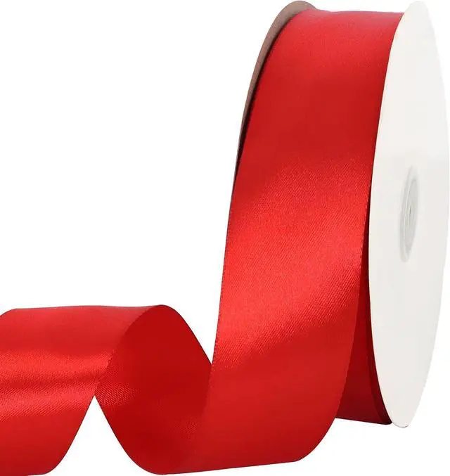 Main image of TONIFUL 100 Yard Red Satin Ribbon 1-1/2 Inch for Christmas Gift Wrapping