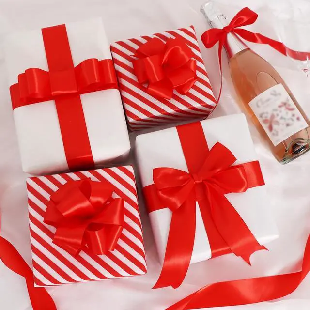Alt view image 5 of 7 - TONIFUL 100 Yard Red Satin Ribbon 1-1/2 Inch for Christmas Gift Wrapping