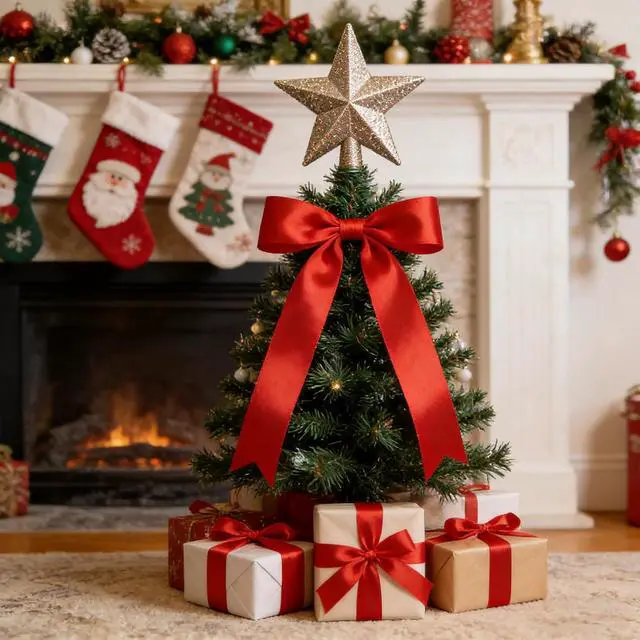 Alt view image 7 of 7 - TONIFUL 100 Yard Red Satin Ribbon 1-1/2 Inch for Christmas Gift Wrapping