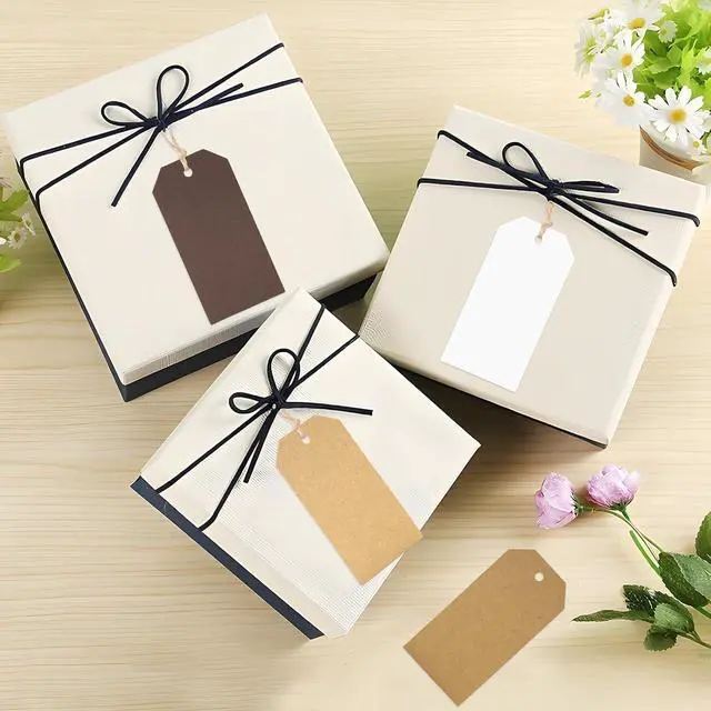 Alt view image 5 of 7 - G2PLUS Gift Tags with String 120PCS, 4 Colors Kraft Paper Gift Tag, 2X4 in