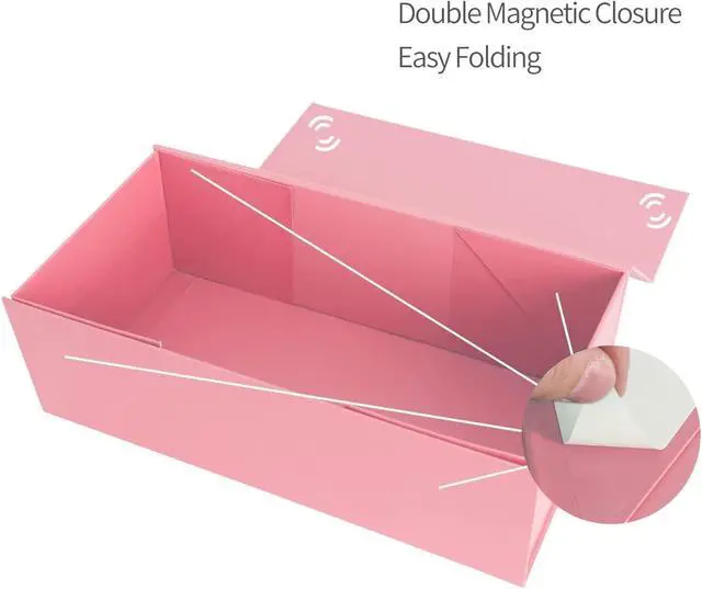 Alt view image 3 of 7 - Pink Gift Box 12" x 6" x 4", Magnetic Closure Lid Gift Boxes for Presents