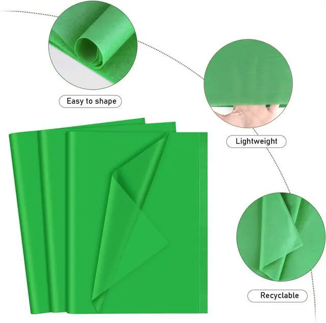 Alt view image 3 of 7 - NEBURORA 120 Sheets Green Tissue Paper Christmas Gift Wrap Paper