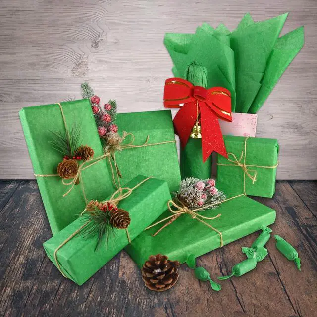 Alt view image 5 of 7 - NEBURORA 120 Sheets Green Tissue Paper Christmas Gift Wrap Paper