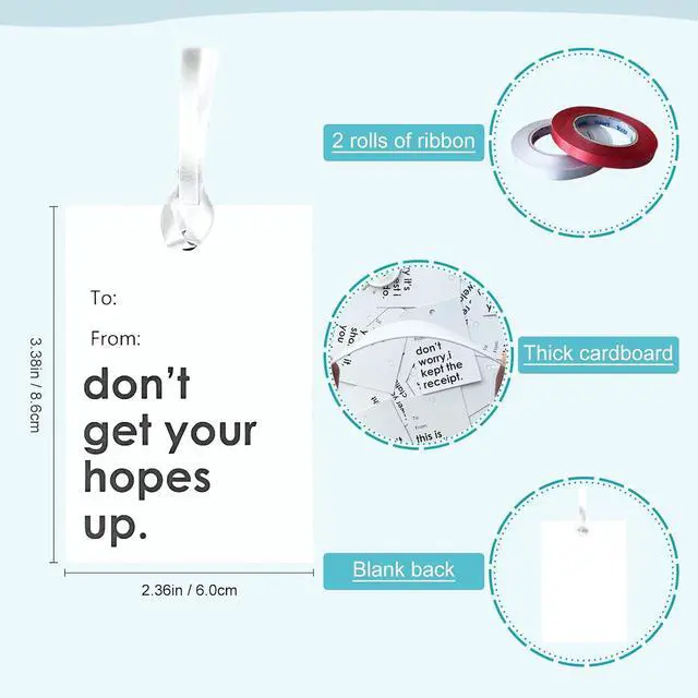 Alt view image 2 of 7 - Funny Gift Tags for Presents, White, 18pcs