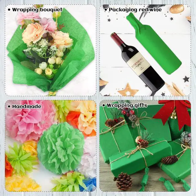 Alt view image 6 of 7 - NEBURORA 120 Sheets Green Tissue Paper Christmas Gift Wrap Paper