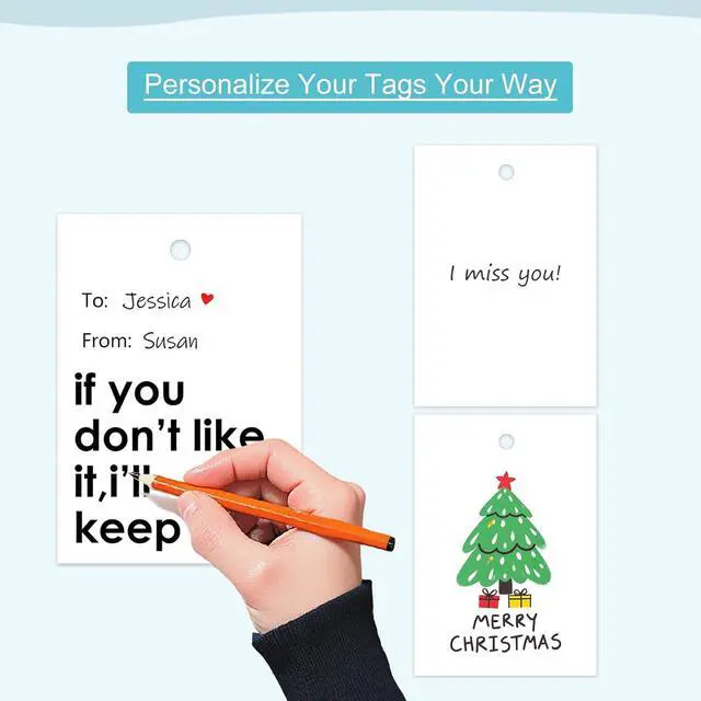 Alt view image 3 of 7 - Funny Gift Tags for Presents, White, 18pcs