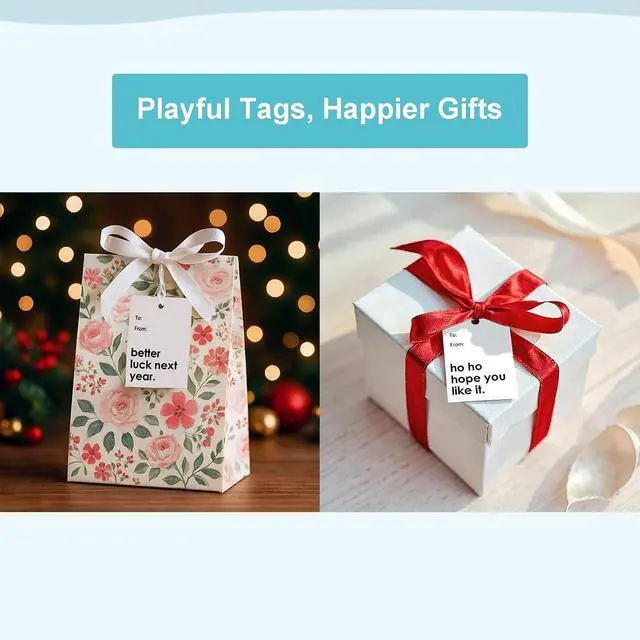 Alt view image 4 of 7 - Funny Gift Tags for Presents, White, 18pcs