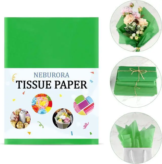 Alt view image 2 of 7 - NEBURORA 120 Sheets Green Tissue Paper Christmas Gift Wrap Paper