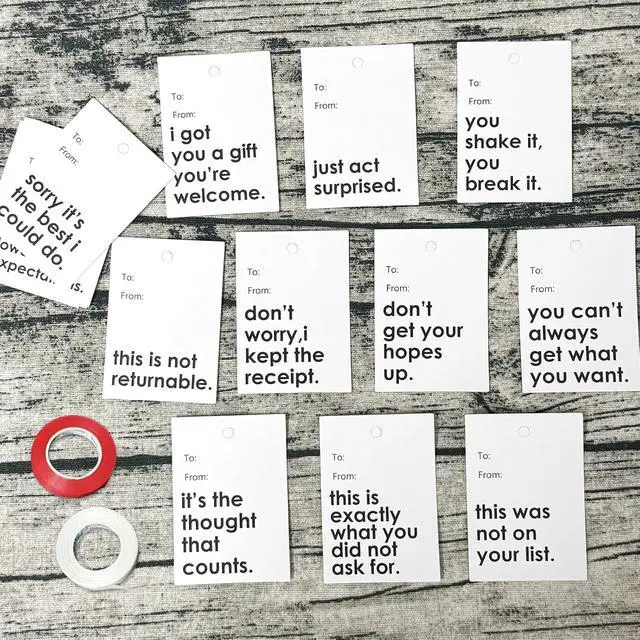 Alt view image 5 of 7 - Funny Gift Tags for Presents, White, 18pcs