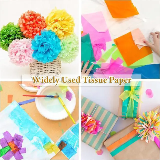Alt view image 3 of 6 - 60 Sheets 20"x14" Wrapping Tissue Paper Bulk in 10 Assorted Colors for Gift Bags Weddings Birthday Arts Craft Party Decoration