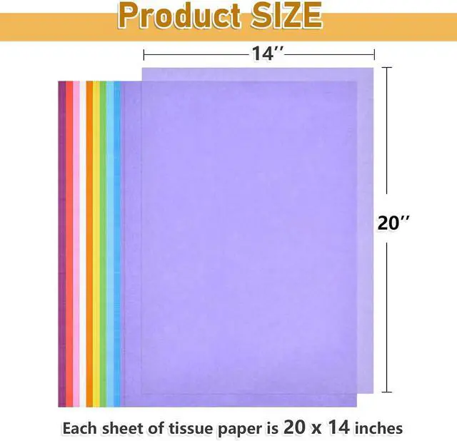 Alt view image 5 of 6 - 60 Sheets 20"x14" Wrapping Tissue Paper Bulk in 10 Assorted Colors for Gift Bags Weddings Birthday Arts Craft Party Decoration