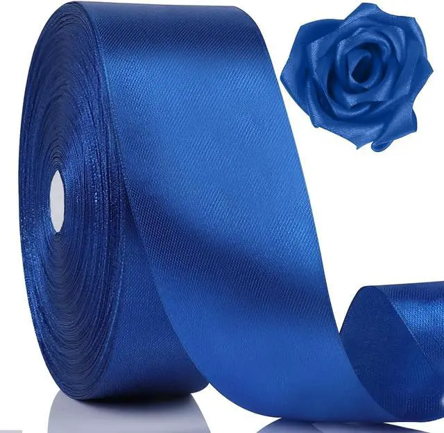 Main image of NESCCI 100 Yards Ribbon,1-1/2 Inch Royal Blue Satin Ribbon
