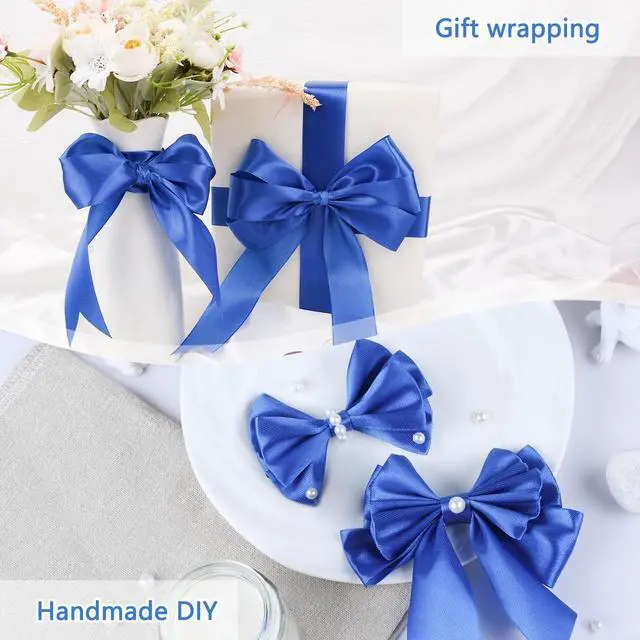 Alt view image 6 of 7 - NESCCI 100 Yards Ribbon,1-1/2 Inch Royal Blue Satin Ribbon