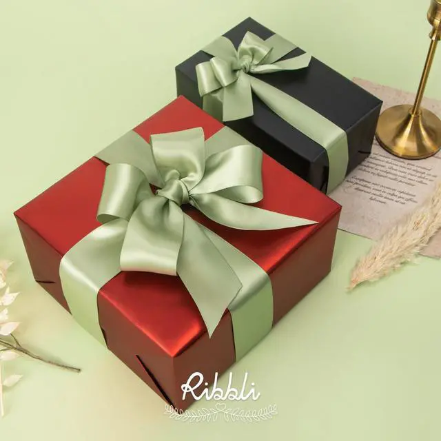 Alt view image 3 of 4 - Ribbli Dusty Sage Satin Ribbon Double Faced Satin 1 Inch x Continuous 25 Yards-Sage Green Ribbon for Gift Wrapping Crafts Wedding Decoration Bows Bouquet Floral Arrangement