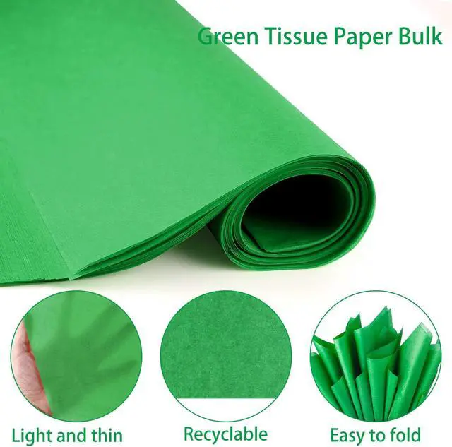 Alt view image 2 of 6 - Green Tissue Paper - 80 Sheets, 14x20 Inch, Gift Bag Wrapping, DIY Arts Crafts, Shredded Filler for Birthday, Graduation