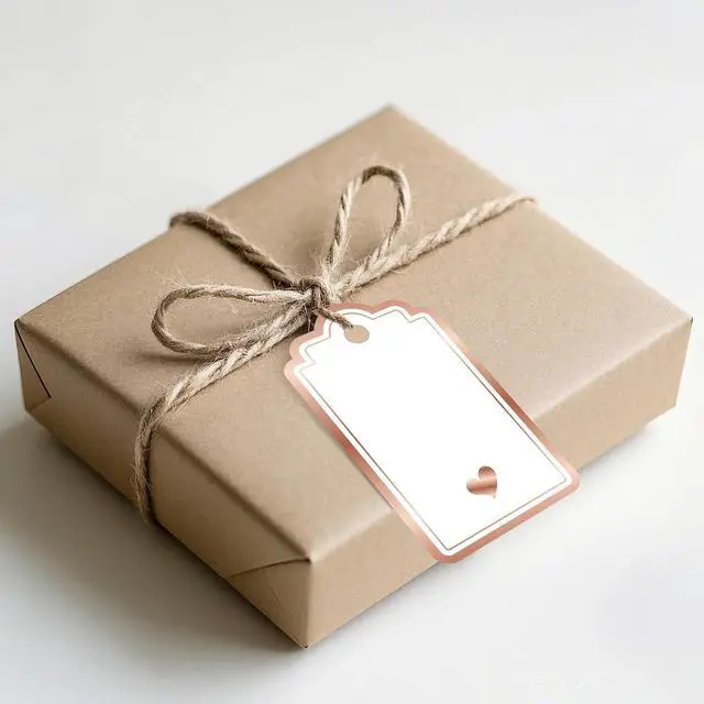 Alt view image 5 of 7 - Gift Tags with String Attached 100PCS Foil Rose Gold Heart Paper Tags