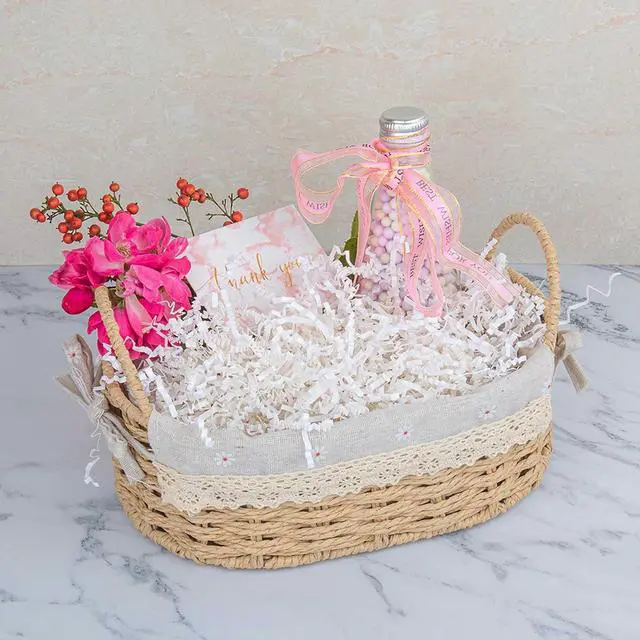 Alt view image 3 of 6 - Caleihd 1/2 LB Crinkle Cut Paper Shredded Filler Paper for Gift Baskets Gift Box Confetti Paper Shreds Decoration Stuffing for Birthday, Weddings, Anniversaries, Christmas Wrapping White