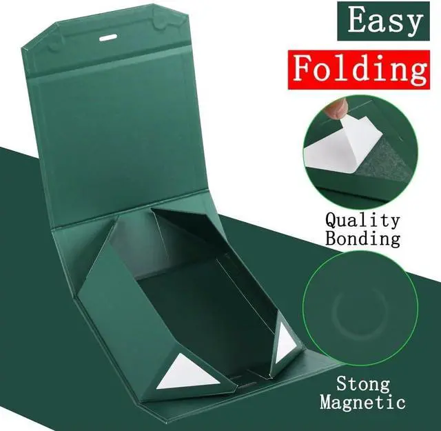 Alt view image 4 of 7 - GoooodGift 1 Green Gift Box 8x7X3.7 Inch,Magnetic Lid Collapsible Gift Box