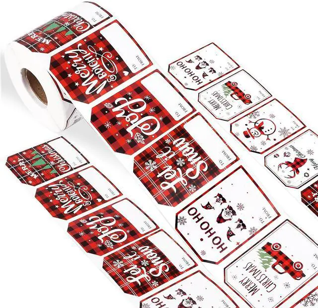 Main image of VEYLIN 500 Pcs Christmas Gift Tags Stickers, Self Adhesive Christmas Name Tags for Xmas Presents and Wrapping Labels Stickers(Snowman Style)