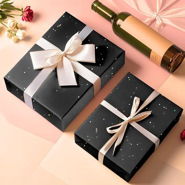 Alt view image 4 of 7 - Black Glitter Tissue Paper for Gift Bags 36 Sheets 14x20 Inch - Recyclable Wrapping Paper for Weddings, Birthdays, Party & Festival Decorations DIY Craft Supplies