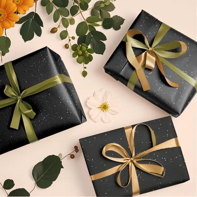 Alt view image 6 of 7 - Black Glitter Tissue Paper for Gift Bags 36 Sheets 14x20 Inch - Recyclable Wrapping Paper for Weddings, Birthdays, Party & Festival Decorations DIY Craft Supplies