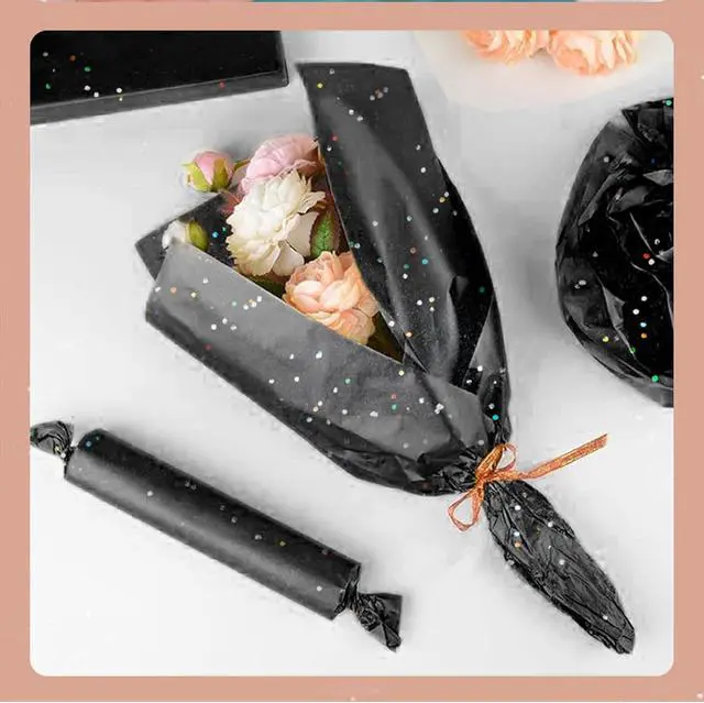 Alt view image 7 of 7 - Black Glitter Tissue Paper for Gift Bags 36 Sheets 14x20 Inch - Recyclable Wrapping Paper for Weddings, Birthdays, Party & Festival Decorations DIY Craft Supplies