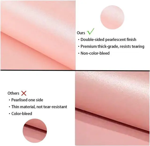 Alt view image 2 of 7 - Juertime Pink Wrapping Paper for Girl Women, Mini Roll 17 In X 32.8 Ft