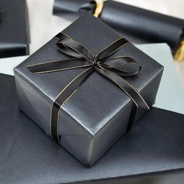 Alt view image 3 of 7 - MAYPLUSS Black Wrapping Paper Roll, Thick Gift Wrap Paper Featuring Solid Color Pearly-Lustre for Wedding, Birthday, Anniversary, Baby Shower, Graduation, Mothers Day, Christmas 17 Inch x 16.4 Feet