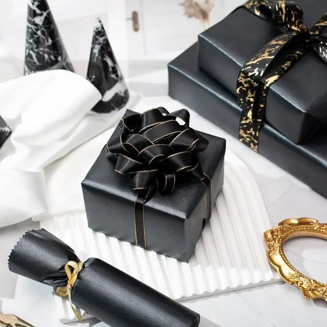 Alt view image 7 of 7 - MAYPLUSS Black Wrapping Paper Roll, Thick Gift Wrap Paper Featuring Solid Color Pearly-Lustre for Wedding, Birthday, Anniversary, Baby Shower, Graduation, Mothers Day, Christmas 17 Inch x 16.4 Feet