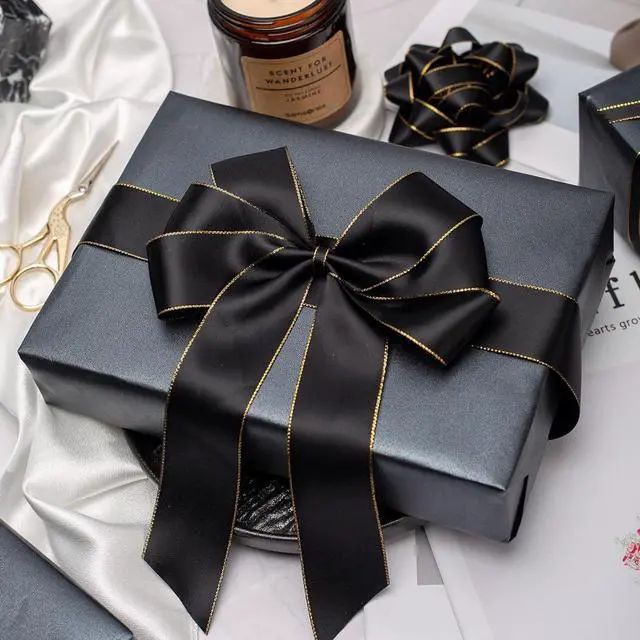 Alt view image 6 of 7 - MAYPLUSS Black Wrapping Paper Roll, Thick Gift Wrap Paper Featuring Solid Color Pearly-Lustre for Wedding, Birthday, Anniversary, Baby Shower, Graduation, Mothers Day, Christmas 17 Inch x 16.4 Feet