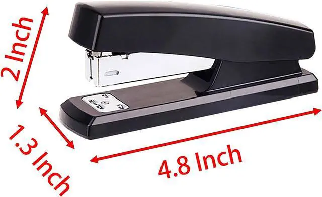 Alt view image 4 of 4 - Labor Saving Black Desktop Staple, 4.8 Inch Stapler with 500 Pcs No.12 Staples for 20 Sheets Capacity (Blue)