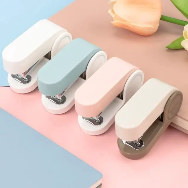 Alt view image 2 of 4 - White Color Mini Stapler with 830 Staples,20 Sheet Office Desktop Small Cute Compact Travel Size Stapler for Students & Office (White)