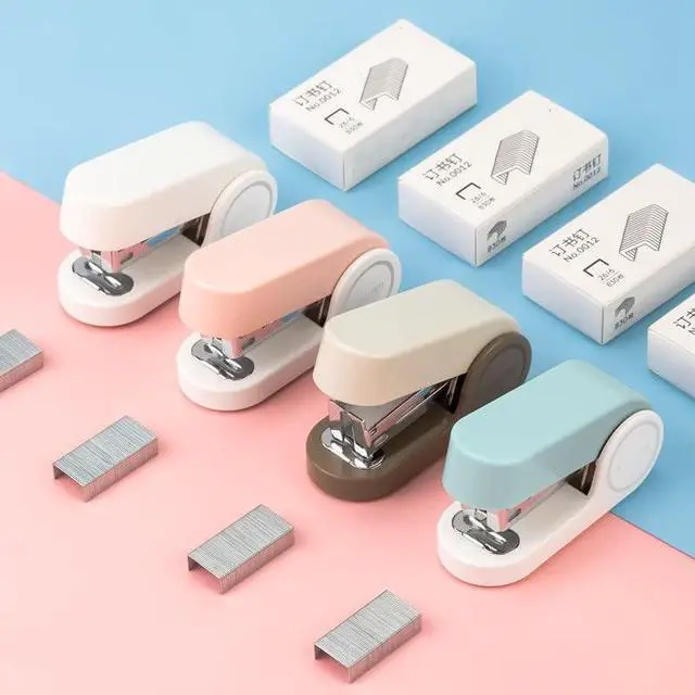 Alt view image 3 of 4 - White Color Mini Stapler with 830 Staples,20 Sheet Office Desktop Small Cute Compact Travel Size Stapler for Students & Office (White)