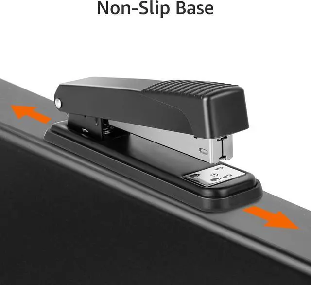 Alt view image 4 of 7 - Amazon Basics Full-Strip Metal Office Desktop Stapler, 20 Sheet Capacity, Non-Slip, Black, 3-Pack