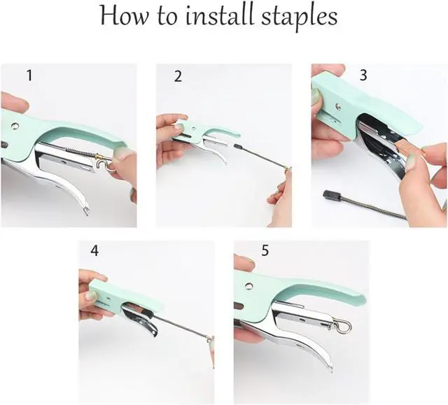 Alt view image 7 of 7 - Mini Green Plier Stapler & 1000 No.10 Staples