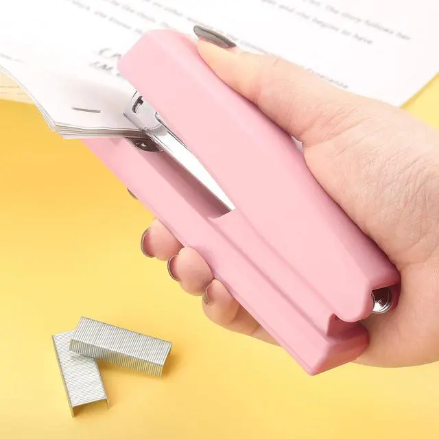 Alt view image 6 of 7 - ZZTX Desktop Stapler with Remover & 1000 Staples Pink